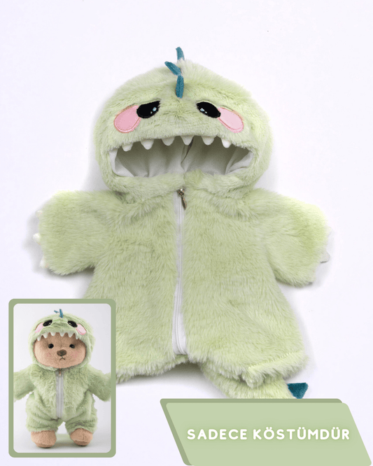 PuffyHug™ Yeşil Tüylü Dino Puffy Kostümü - Puffy Hug Türkiye