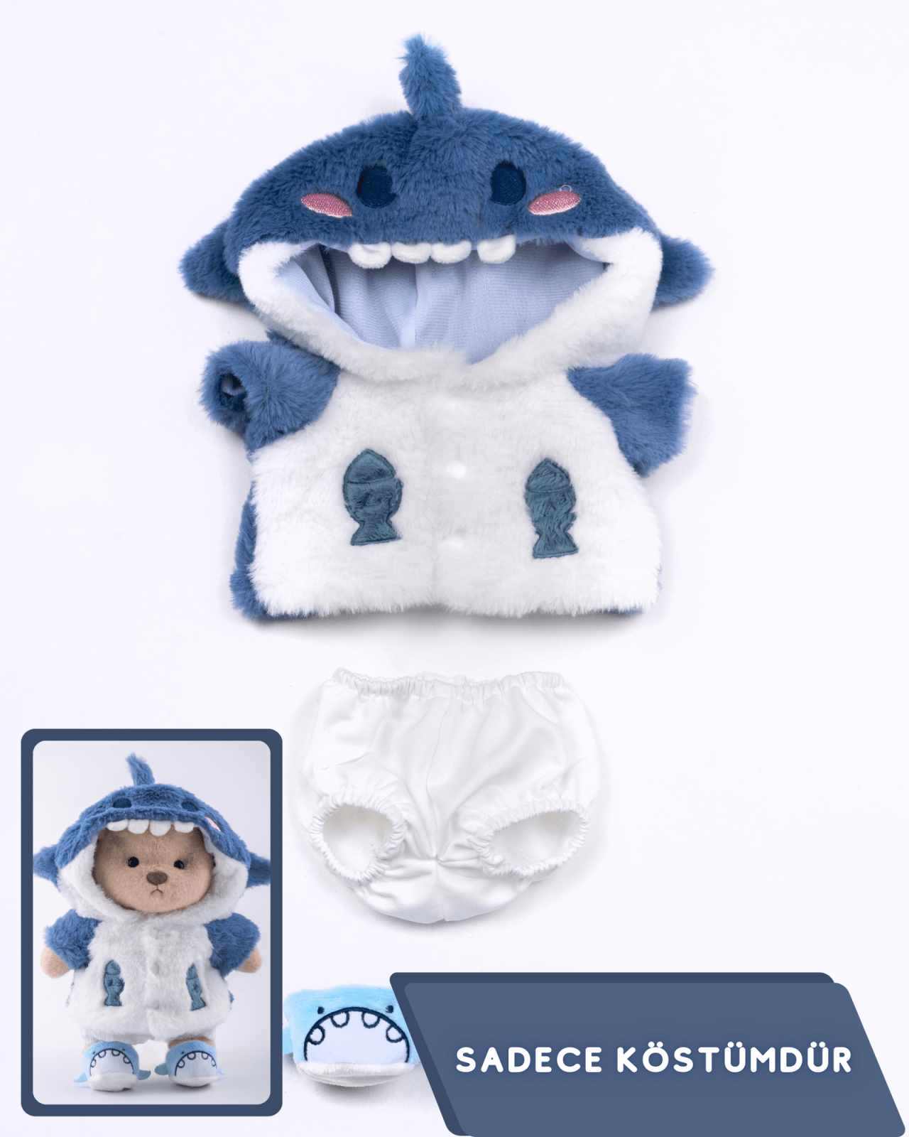 PuffyHug™ Mavi Shark Puffy Kostüm - Puffy Hug Türkiye